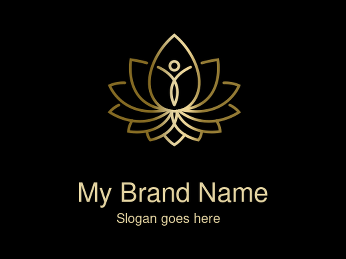 Luxury Floral Lotus Yoga Logo Design